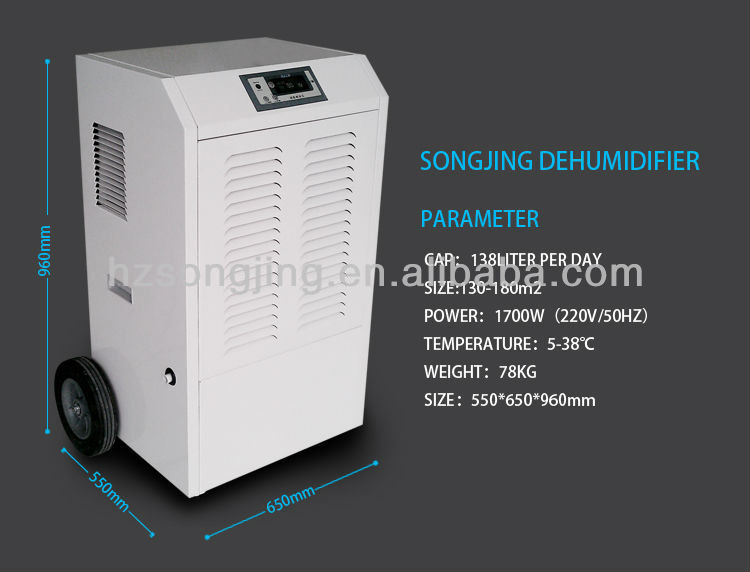 138liter per day Portable Dehumidifier