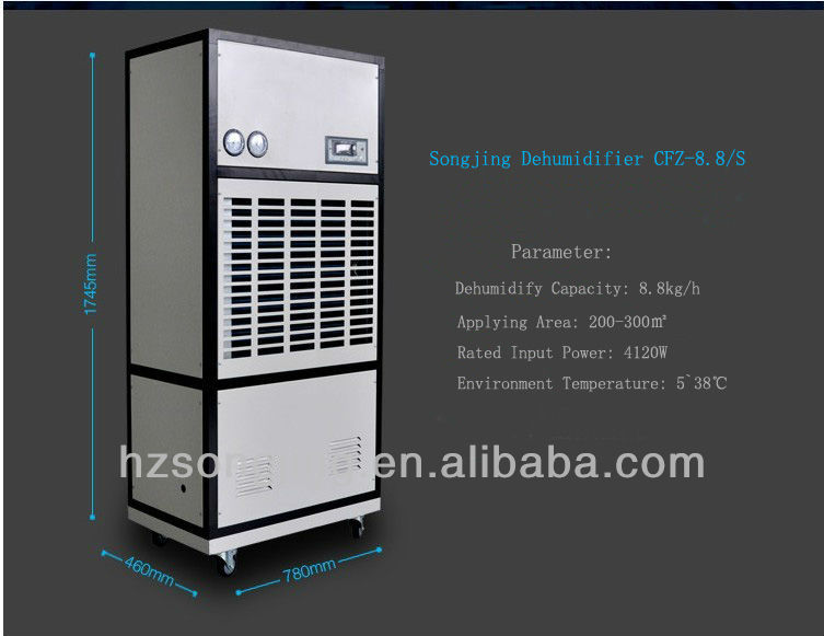 8.8kg/h New High Effeciency industrial Dehumidifier